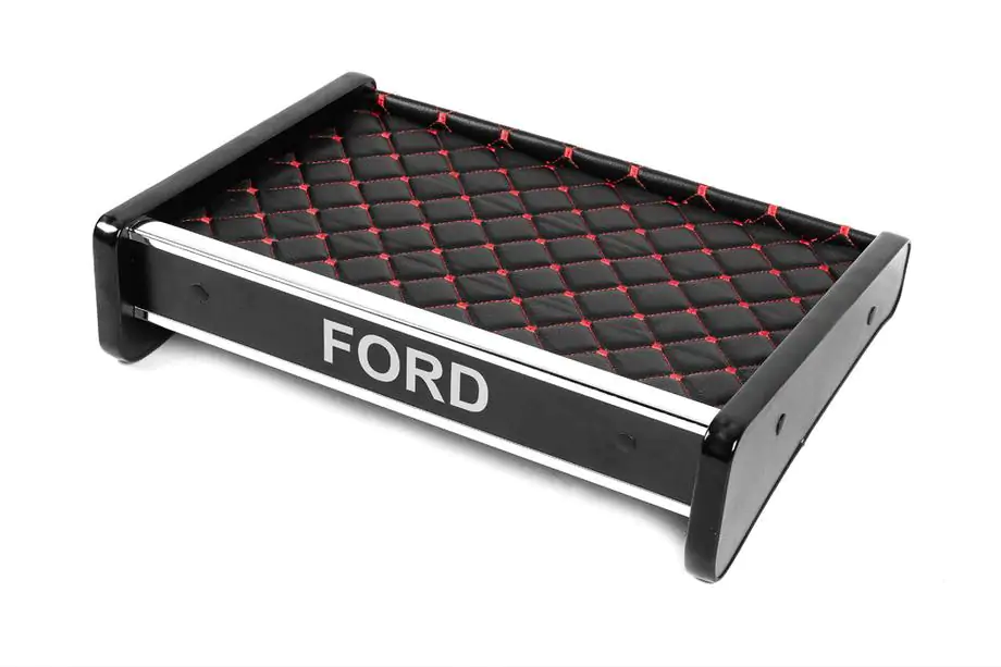 Ford Transit 1991-2000 Dashboard Shelf (Black with Red Stitching) Image