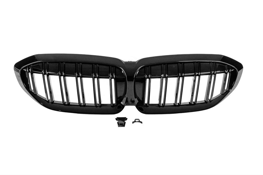 BMW 3 Series G20/G21 2018- M-Look V2 Kidney Grilles (2018-2022, Gloss Black) Photo 3