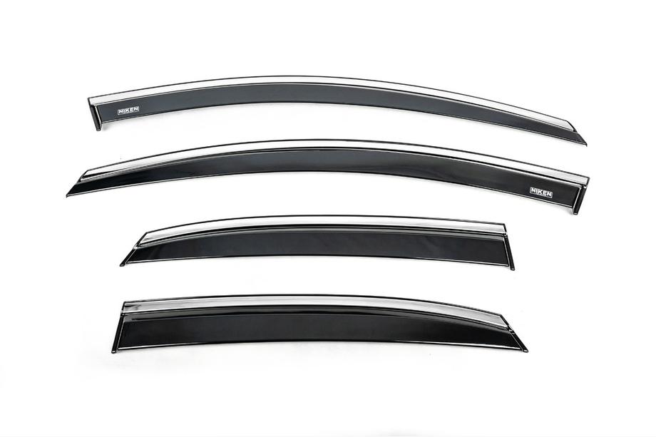Kia Ceed 2018- Window Deflectors with Chrome Trim HB (4 pcs, Niken) Photo 3