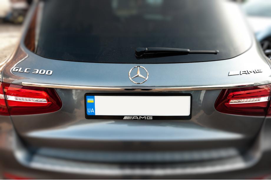 Mercedes GLC X253 2015-2022 Chrome trim above license plate (stainless steel) Photo 2