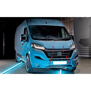 Front Grille Trim Covers 2022+ (3 pcs, Stainless Steel) Fiat Ducato 2006-2025 photo 1