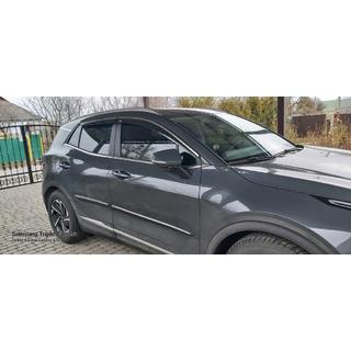 Window wind deflectors with chrome trim Niken (for SWB, 4 pcs) Kia Sportage 2021- photo 4