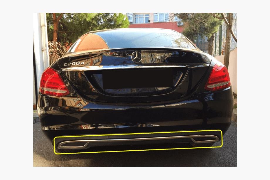 Mercedes C-class W205 2014-2021 Rear Bumper Protector Trim V2 Stainless Steel Photo 1